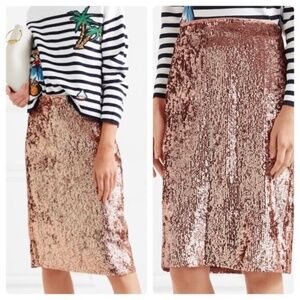 J.Crew Rose Gold Sequin Midi Skirt